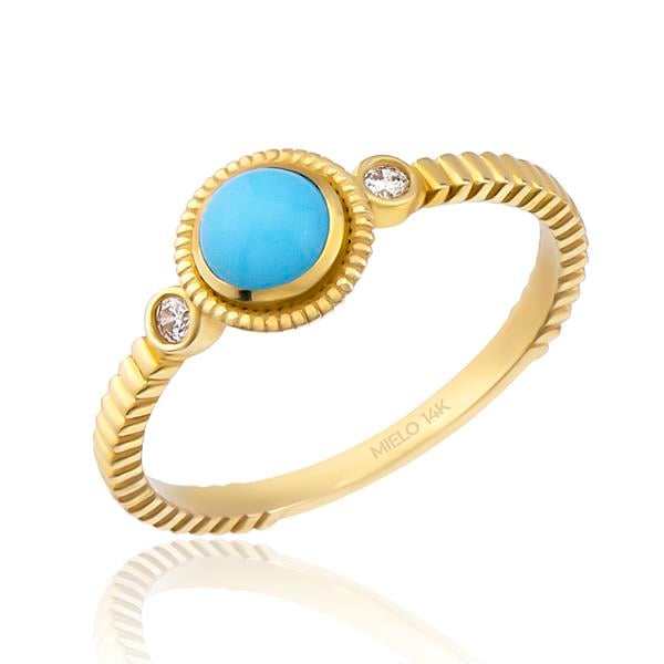 14 Ayar Altın Firuze Yüzük