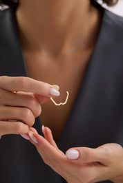 14 Ayar Altın Geometrik Küpe