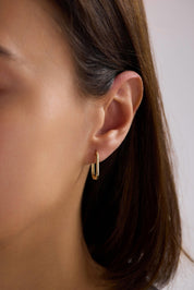 14 Ayar Altın Geometrik Küpe