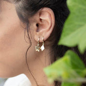 14 Ayar Altın Geometrik Sallantılı Küpe