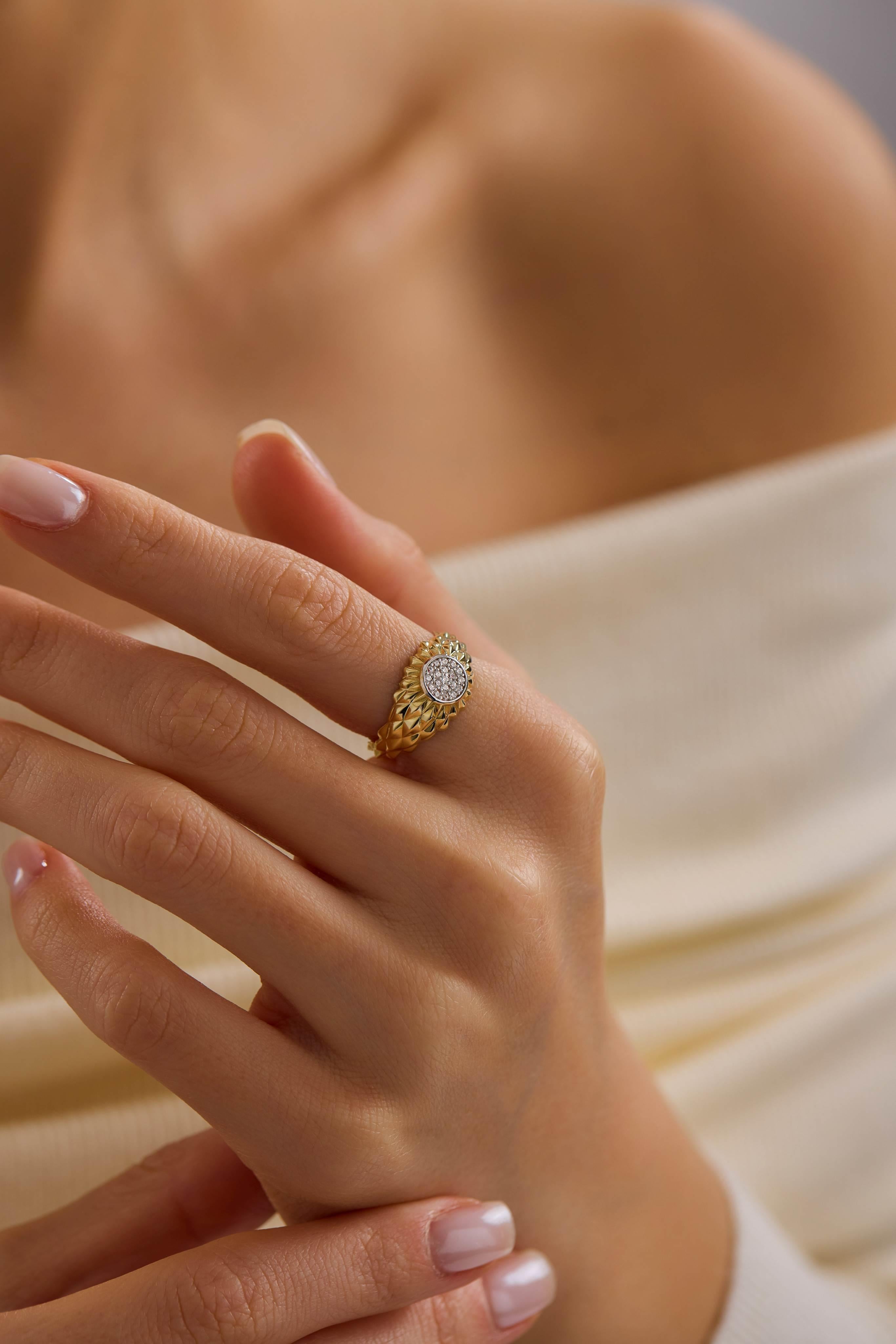 14 Ayar Altın Güneş Yüzük