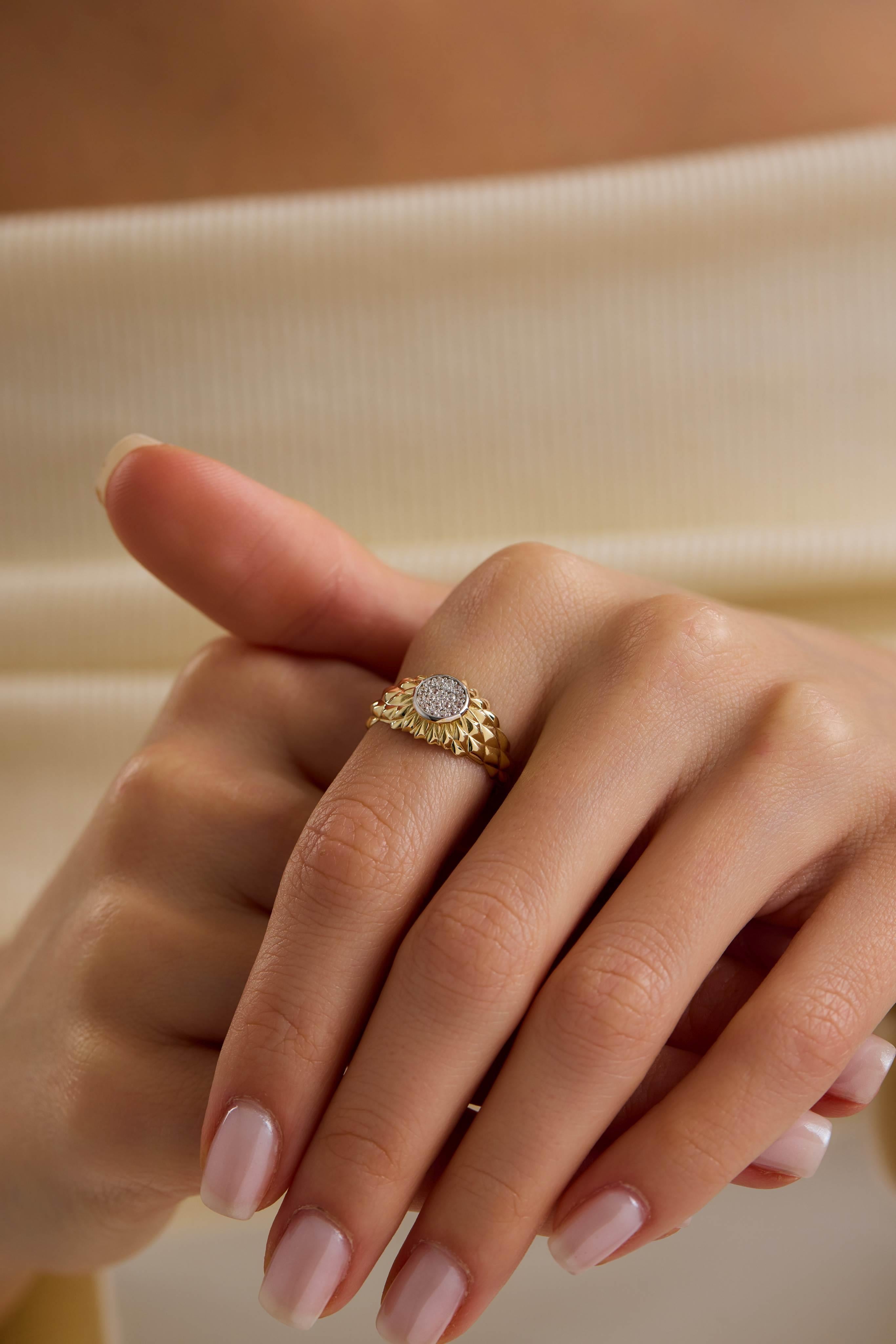 14 Ayar Altın Güneş Yüzük