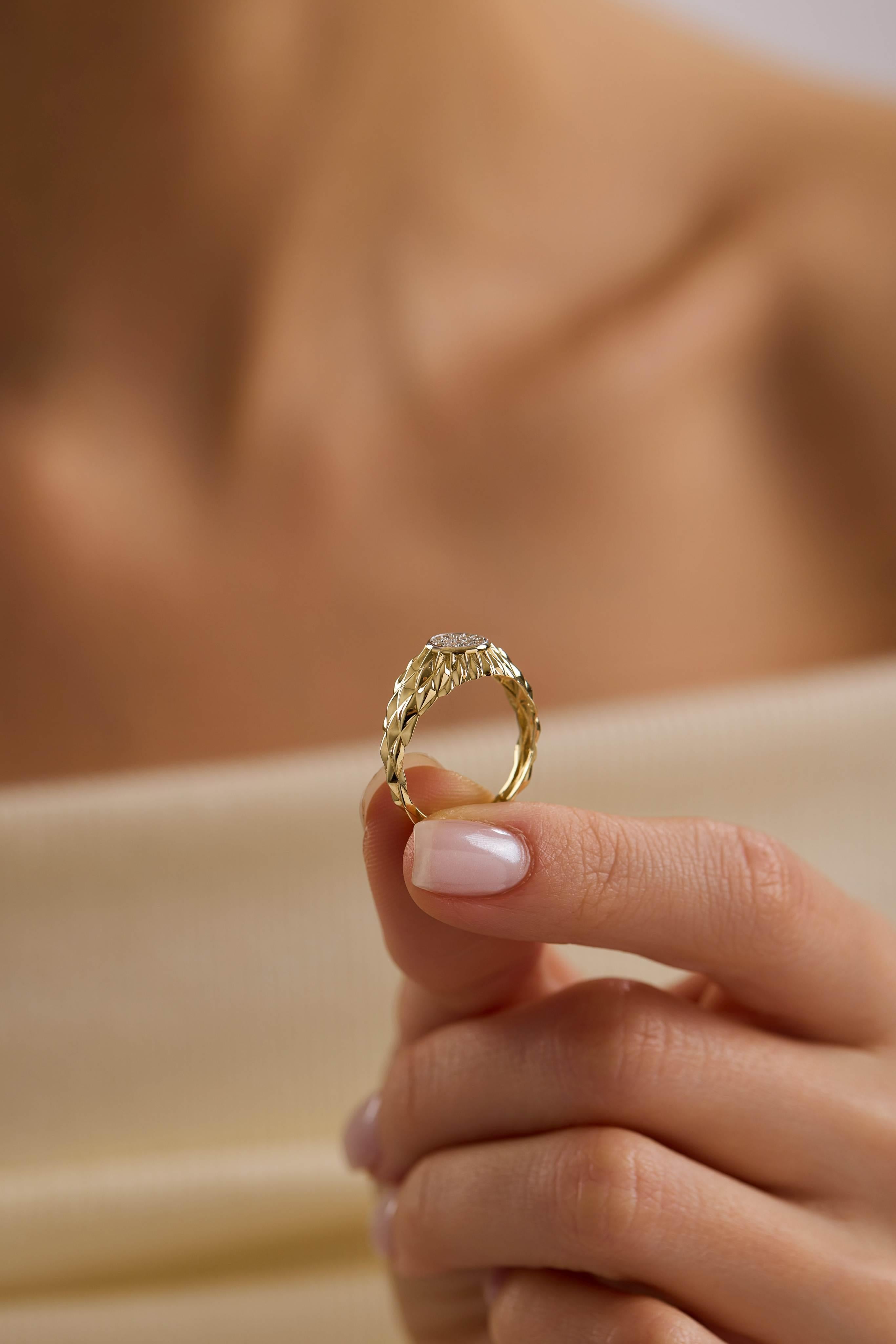 14 Ayar Altın Güneş Yüzük