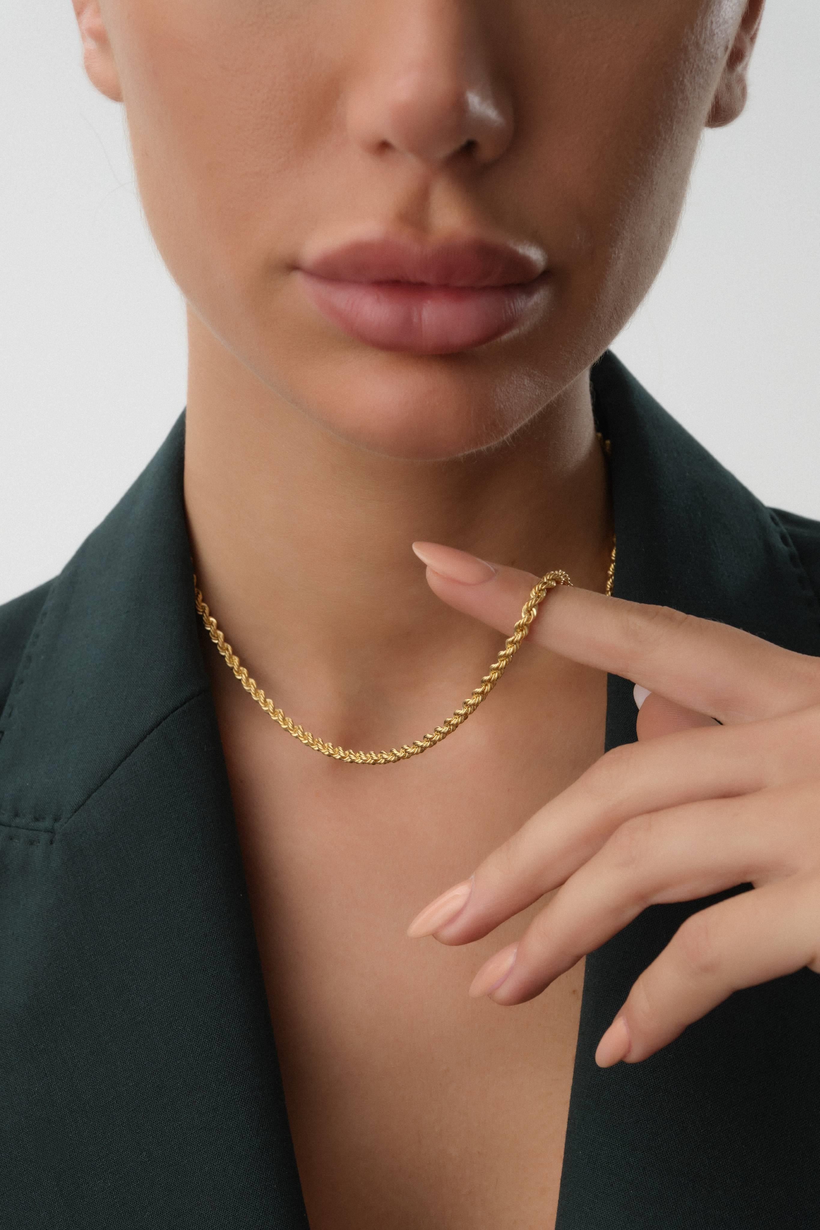 14 Ayar Altın Halat Zincir Kolye