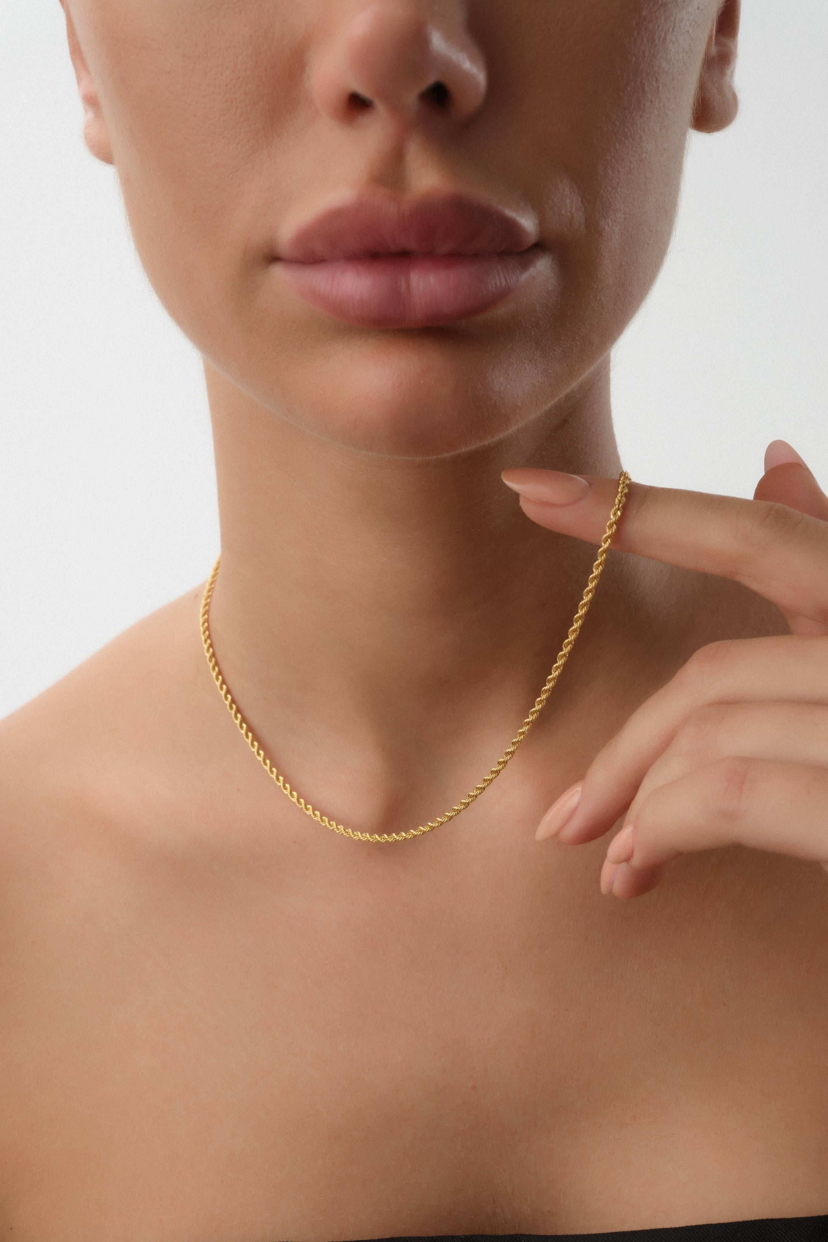 14 Ayar Altın Halat Zincir Kolye