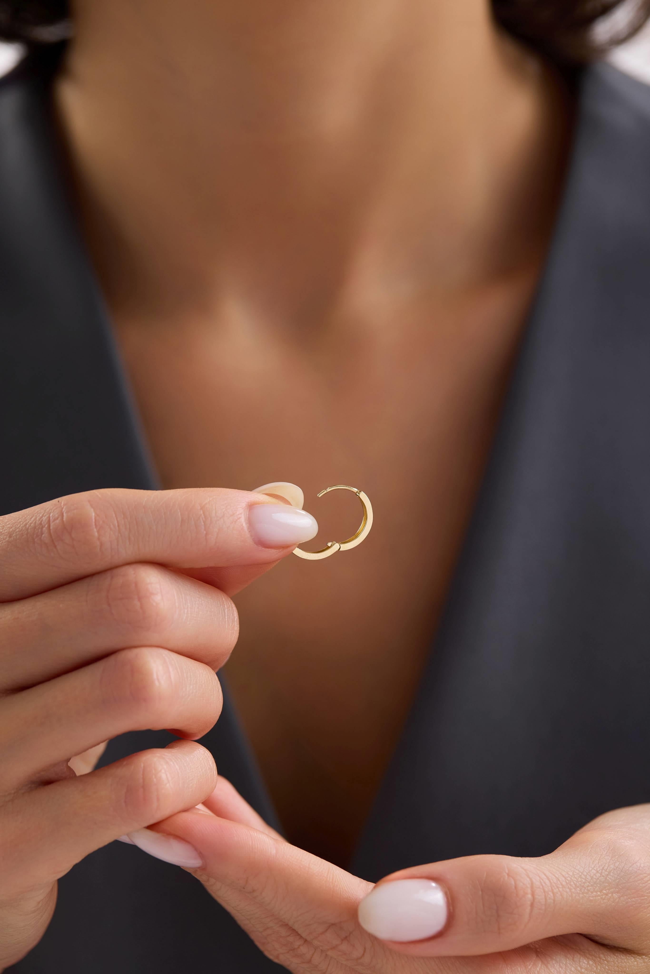 14 Ayar Altın Halka Küpe