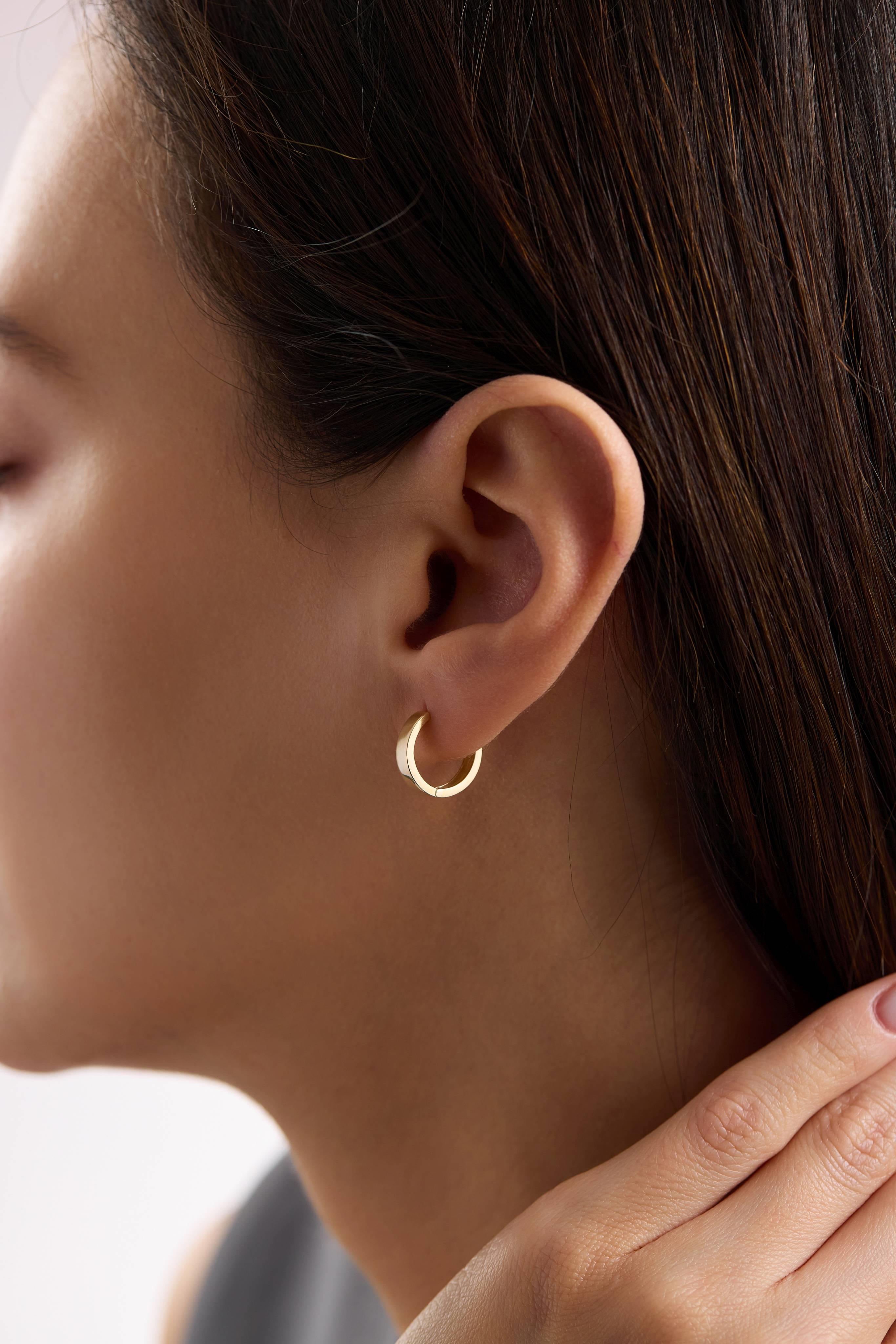 14 Ayar Altın Halka Küpe