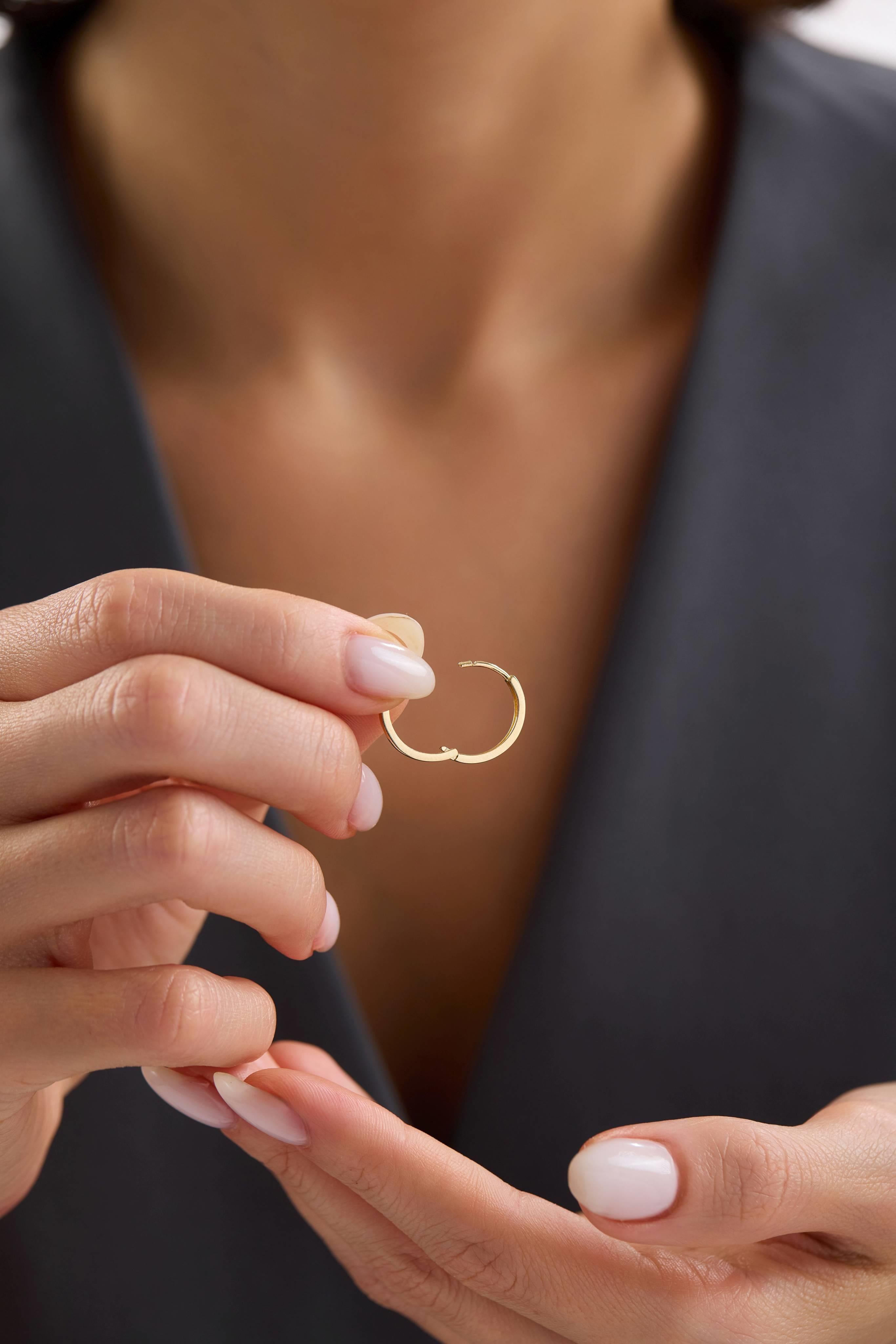 14 Ayar Altın Halka Küpe