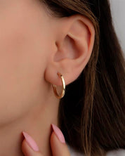 14 Ayar Altın Rose Halka Küpe