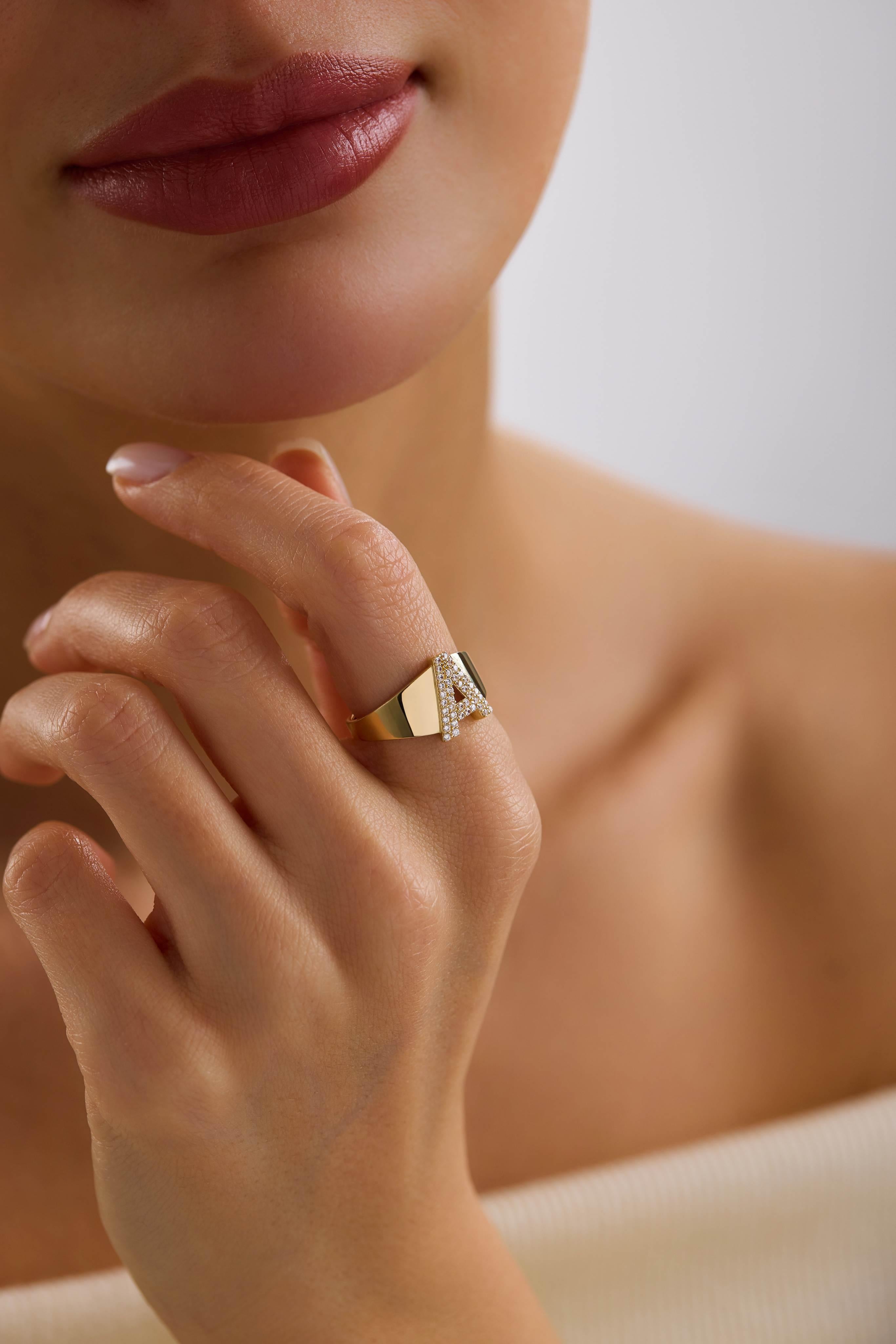 14 Ayar Altın Harf Yüzük