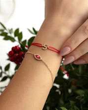 14 Ayar Altın İpli Harf Bileklik