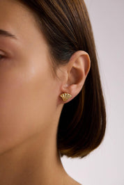 14 Ayar Altın İstiridye Küpe