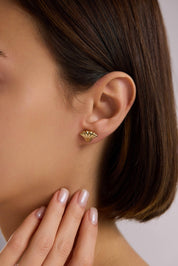 14 Ayar Altın İstiridye Küpe