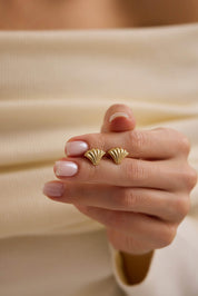 14 Ayar Altın İstiridye Küpe