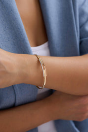 14 Ayar Altın Kaburga Kelepçe Bilezik