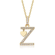 14 Ayar Altın Kalpli Harf Kolye