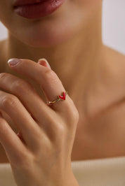 14 Ayar Altın Kalpli Yüzük