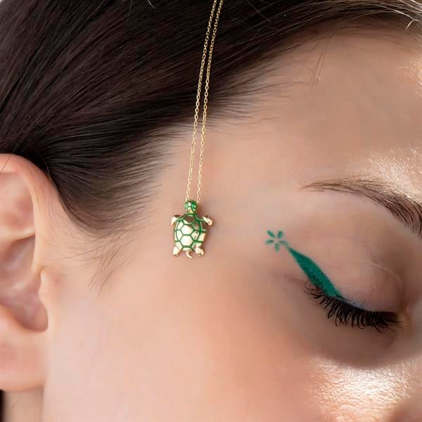 14 Ayar Altın Kaplumbağa Mis Amigos Kolye