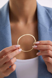 14 Ayar Altın Kelepçe Bilezik