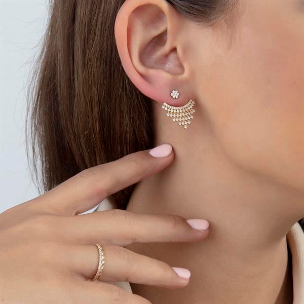 14 Ayar Altın Maya Küpe