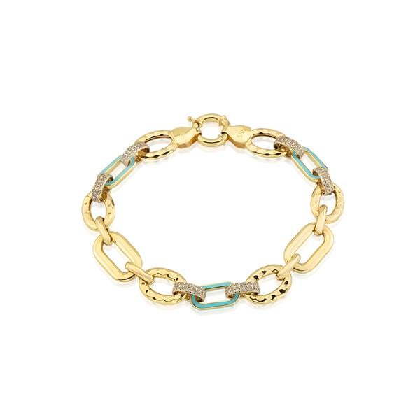 14 Ayar Altın Mineli Cadena Bileklik