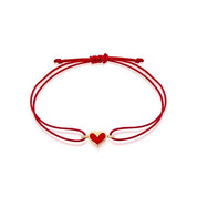 14 Ayar Altın Mineli Kalp İpli Bileklik