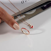 14 Ayar Altın Mineli Kalp Kolye