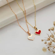 14 Ayar Altın Mineli Kalp Kolye