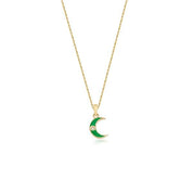 14 Ayar Altın Mineli Ay Kolye