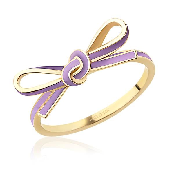 14 Ayar Altın Mineli Pembe  Fiyonk Yüzük