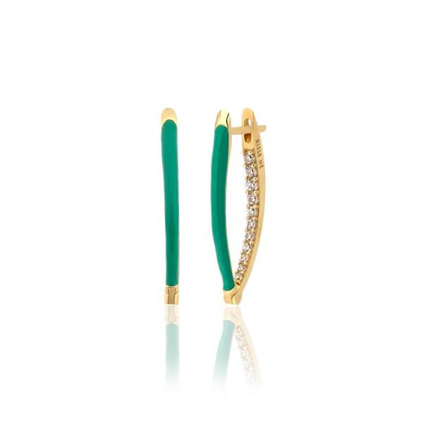 14 Ayar Altın Mineli Renk Küpe