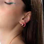 14 Ayar Altın Mineli Renk Küpe