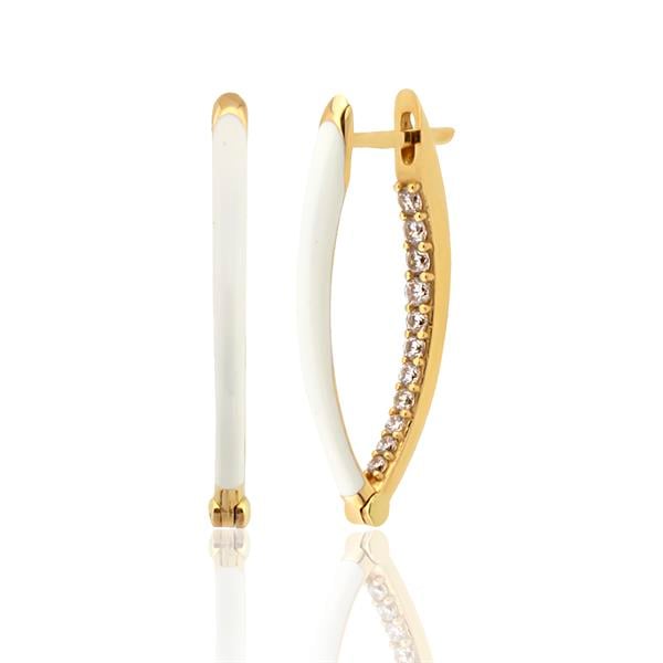 14 Ayar Altın Mineli Renk Küpe