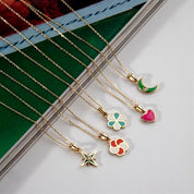 14 Ayar Altın Mineli ''Rosa Dei Venti'' Kolye