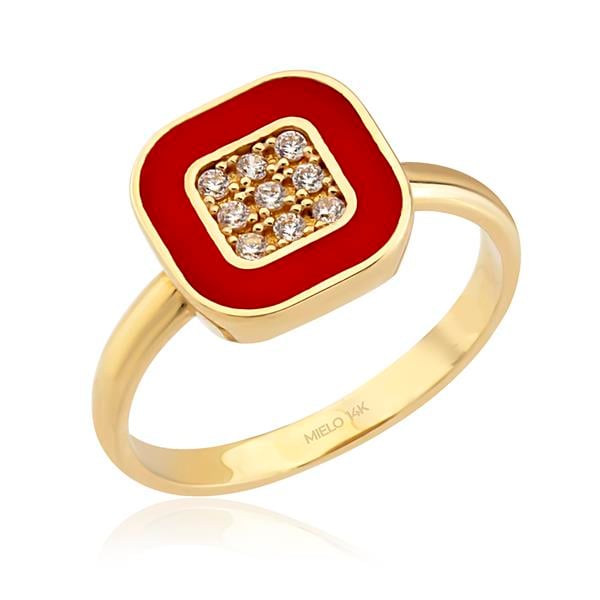 14 Ayar Altın Mineli Yüzük