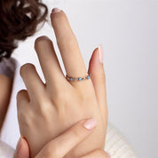 14 Ayar Altın Mineli Nazar Boncuklu Yüzük