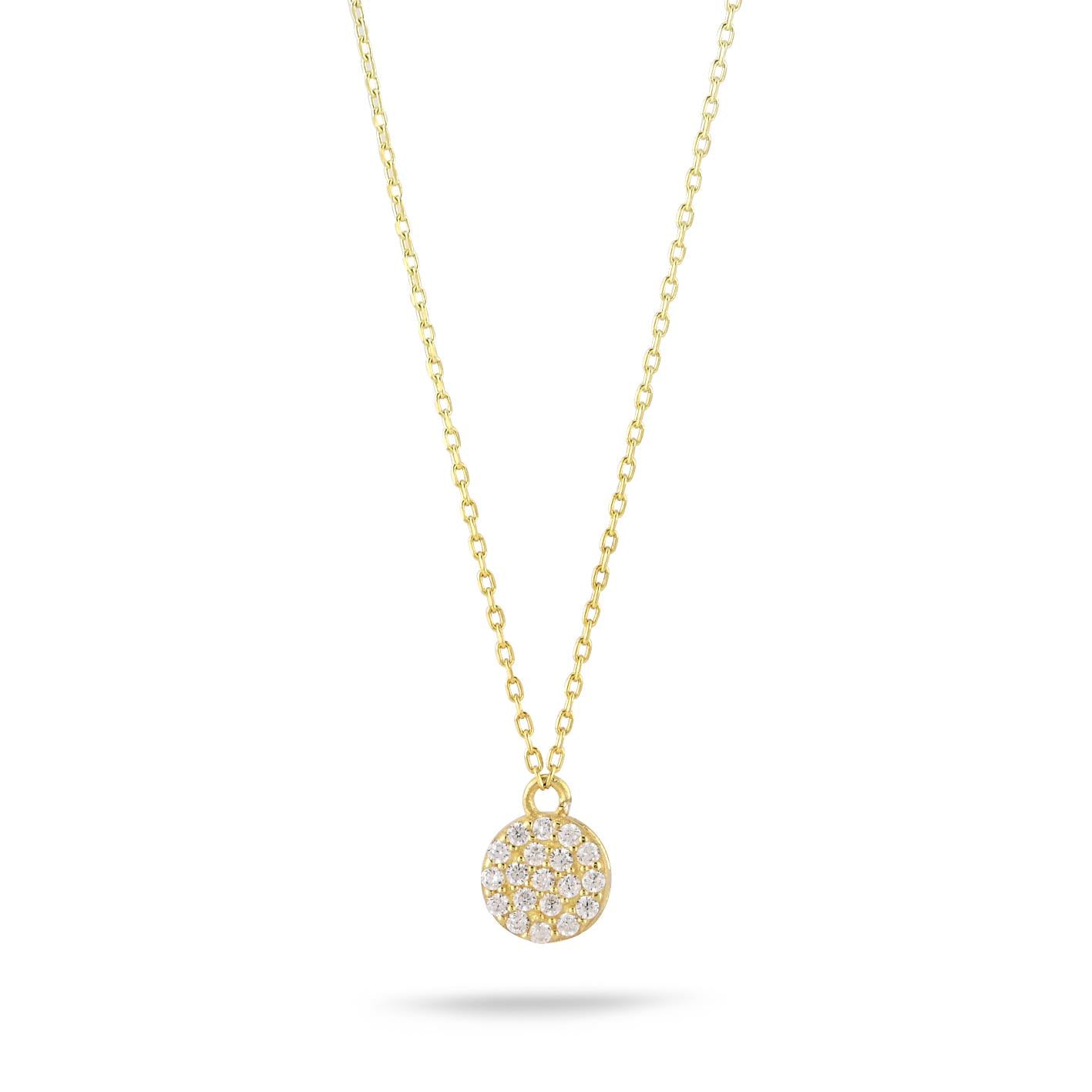 14 Ayar Altın Minimal Taşlı Kolye