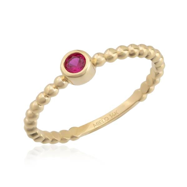 14 Ayar Altın Minimal Taşlı Yüzük