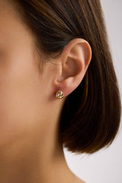 14 Ayar Altın Oval Sarmaşık Küpe