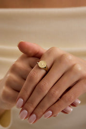 14 Ayar Altın Pusula Yüzük