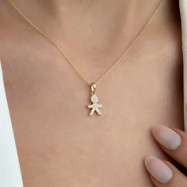 14 Ayar Altın Rose Çocuk Kolye