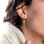 14 Ayar Altın Rose Kar Tanesi Küpe