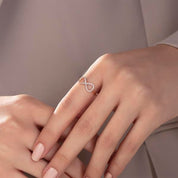 14 Ayar Altın Rose Taşlı sonsuzluk Yüzük