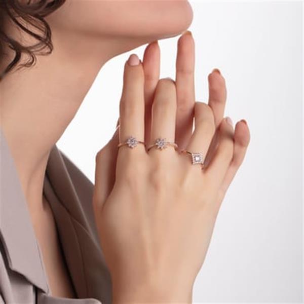 14 Ayar Altın Rose Yıldız Yüzük