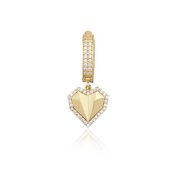 14 Ayar Altın Sallantılı Kalp Charm
