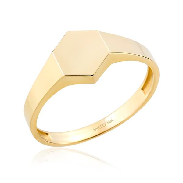 14 Ayar Altın Serçe Parmak Geometrik Yüzük