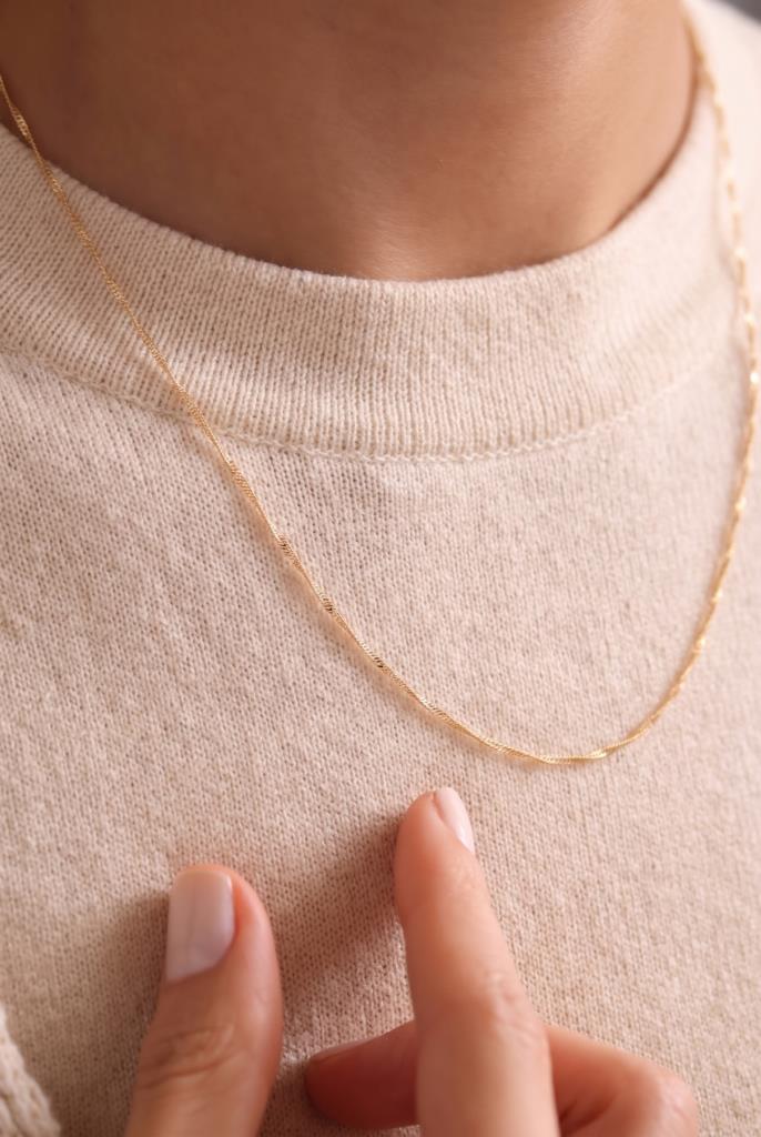 14 Ayar Altın Singapur Zincir Kolye