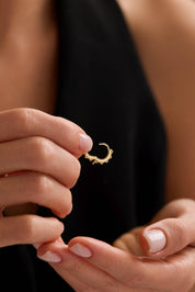 14 Ayar Altın Tasarım Halka Küpe