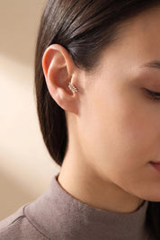 14 Ayar Altın Taşlı Başak Tragus Kıkırdak Piercing