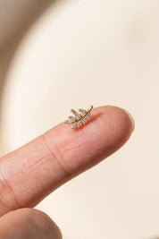 14 Ayar Altın Taşlı Başak Tragus Kıkırdak Piercing